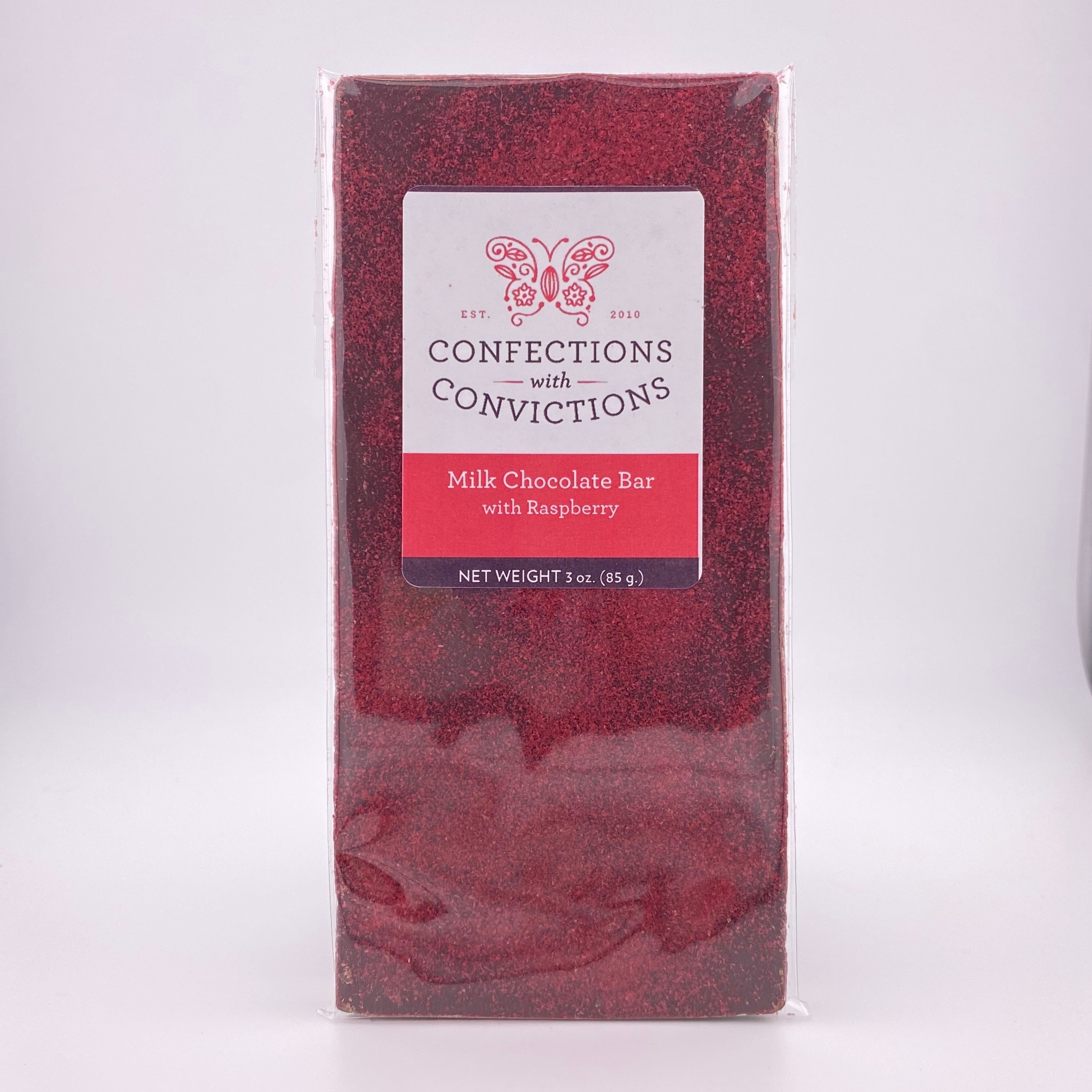 Milk Chocolate Bar with Raspberries