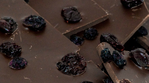 Dark Chocolate Bark with Cherries & Blueberries (4 oz.)-OL