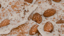 Load image into Gallery viewer, White Chocolate Bark with Almonds, Vanilla Salt &amp; Orange Sugar (4 oz.)-OL