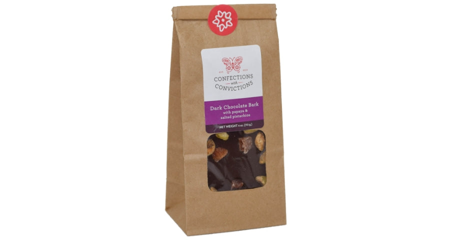 Dark Chocolate Bark with Pistachios & Papaya (4 oz.)