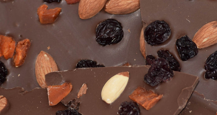 Milk Chocolate Bark with Almonds, Cherries & Apricot (4 oz.)-OL